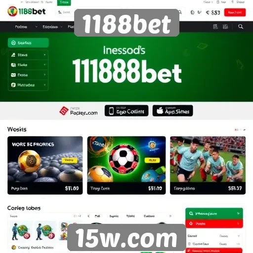 Interface e navegação do site 1188bet